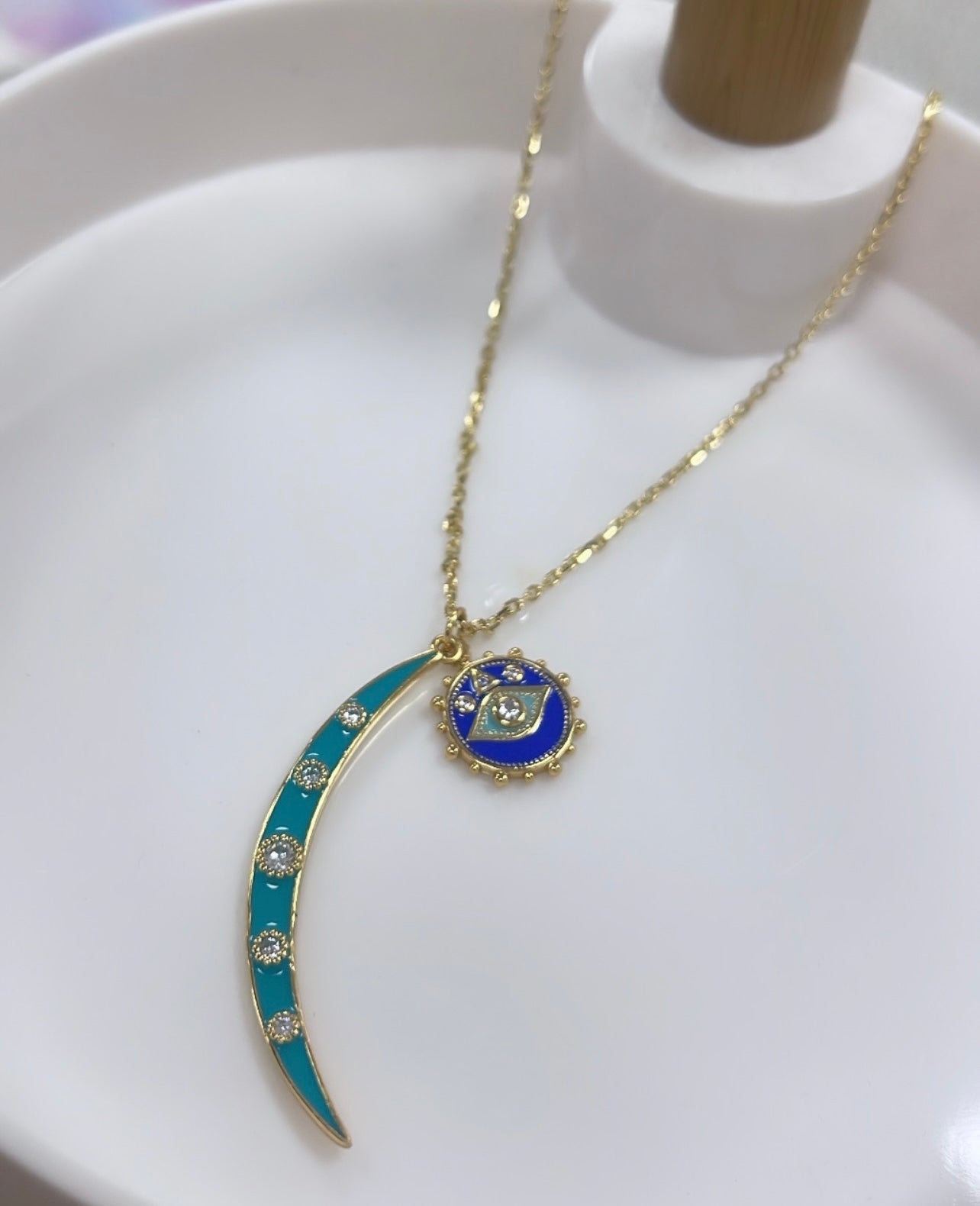 Blue Moon Eye Necklace
