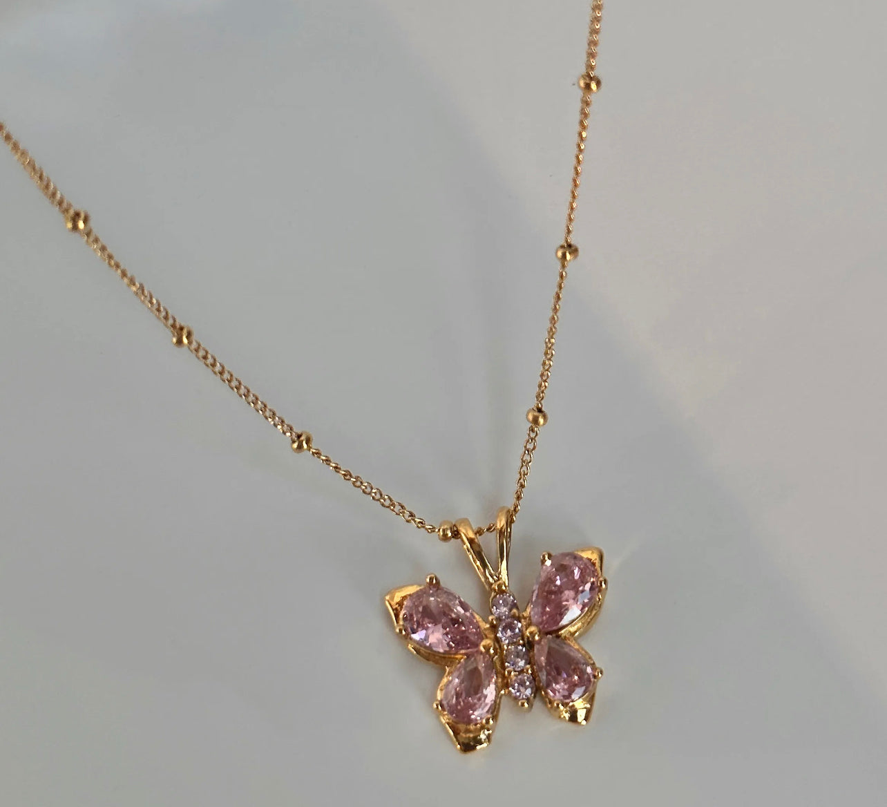 Pink Butterfly Necklace