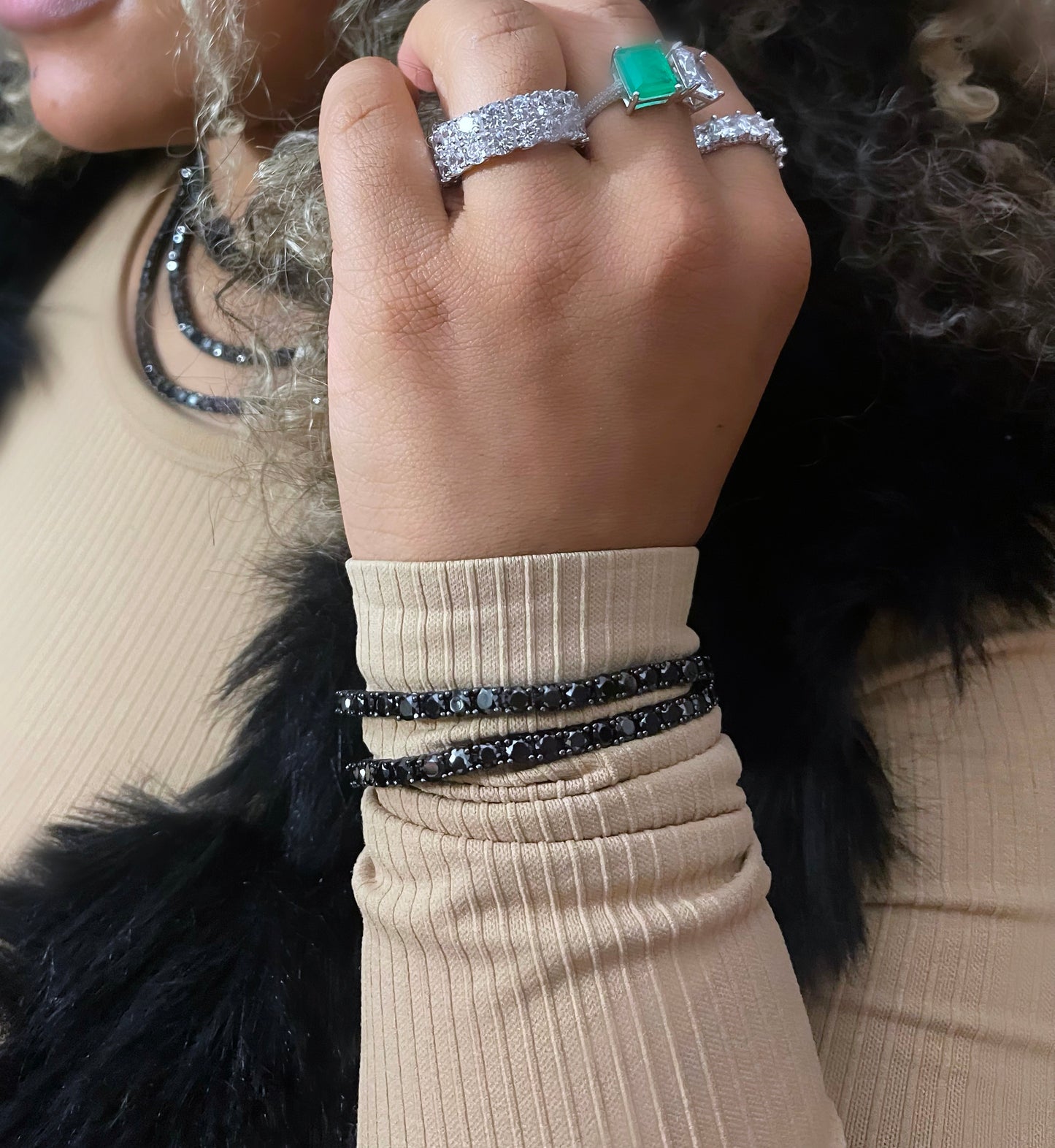 Black Tennis Bracelet