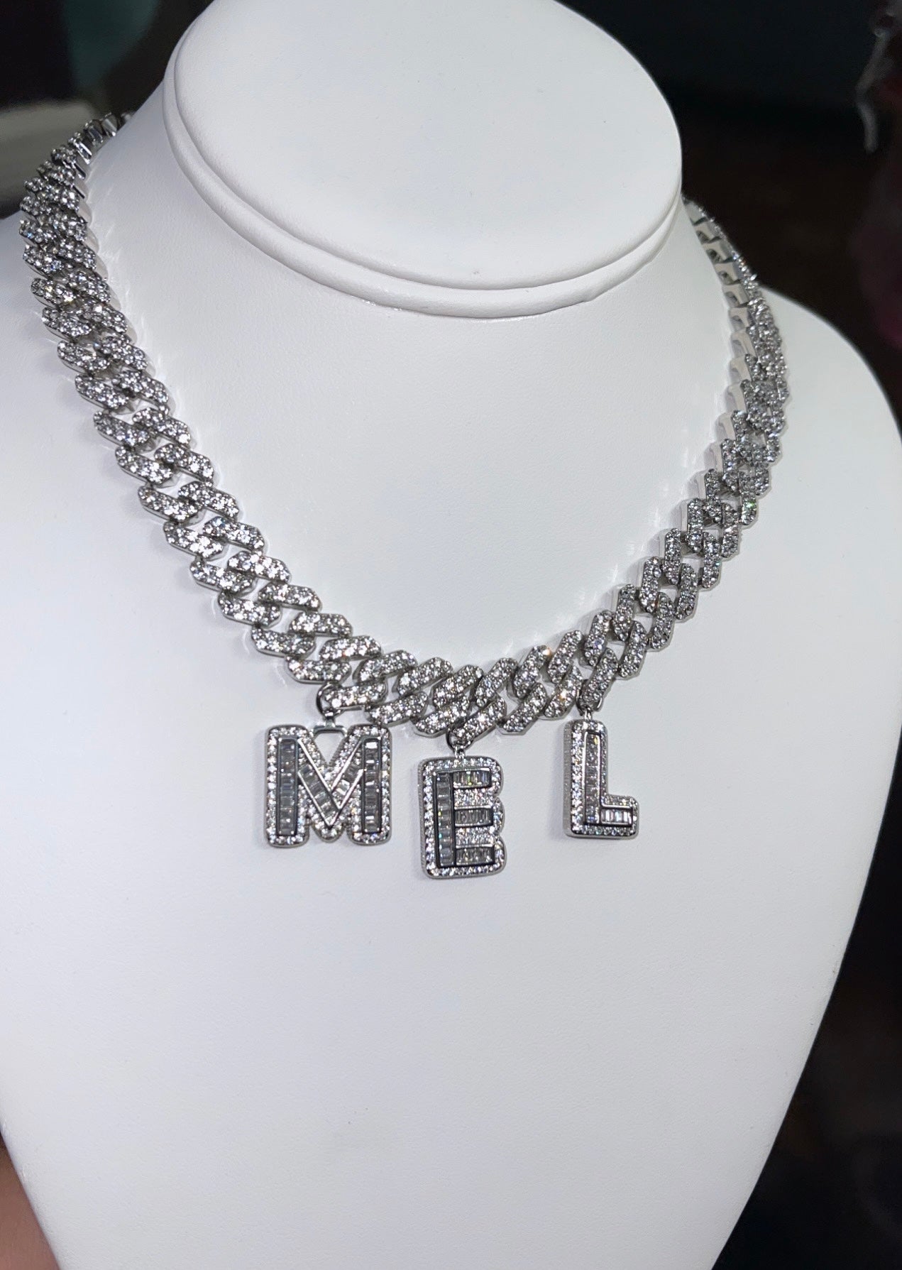 Custom Baguette Charm Cuban