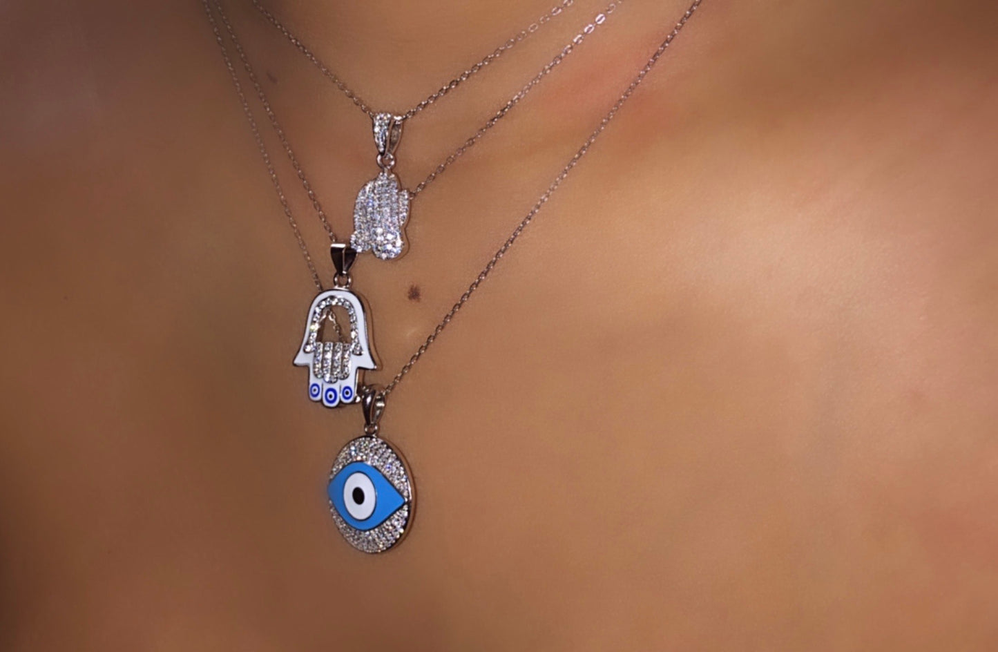 Sterling Silver Evil Eye Necklace