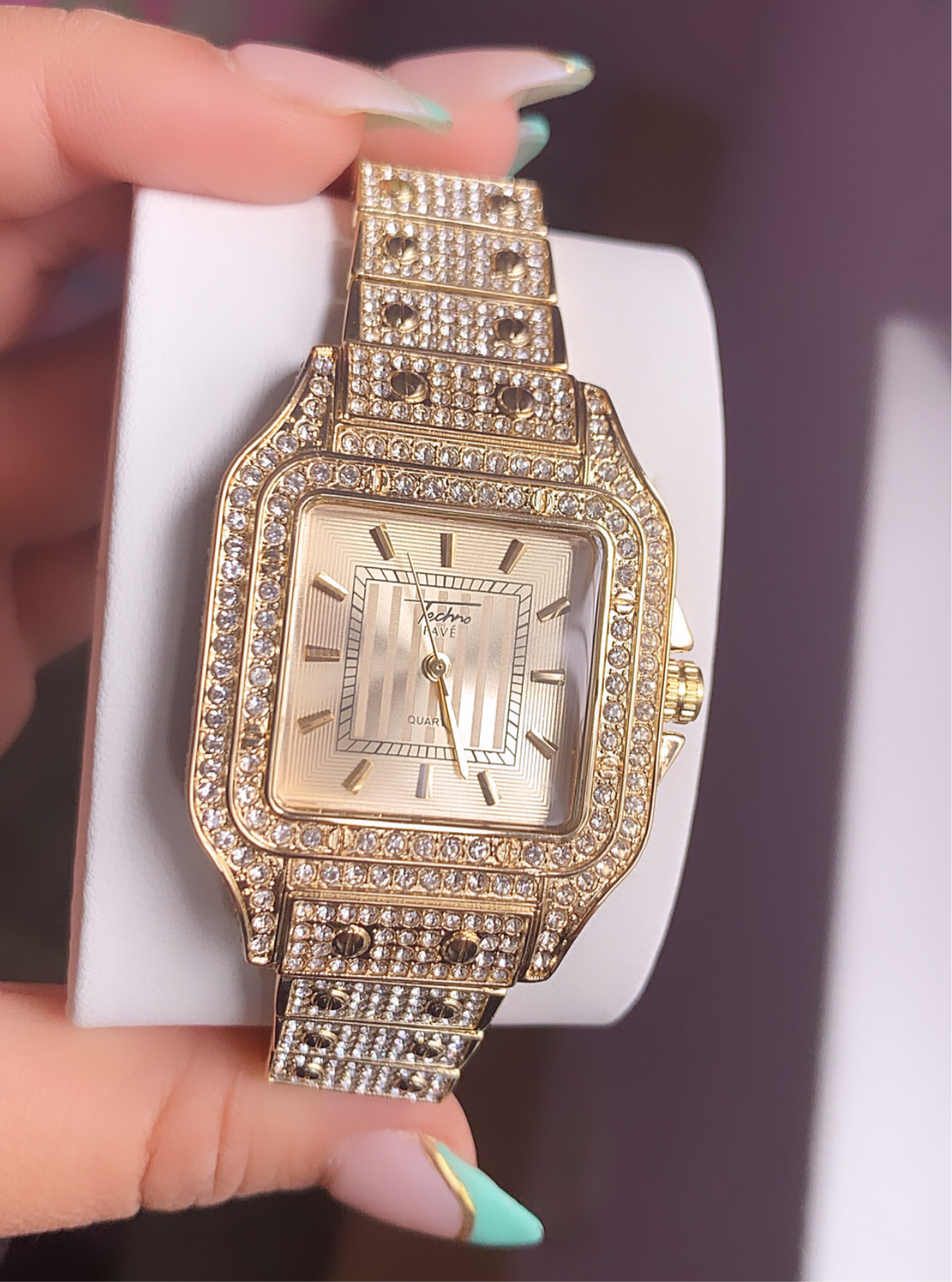 Fully Iced Out Gold Watch