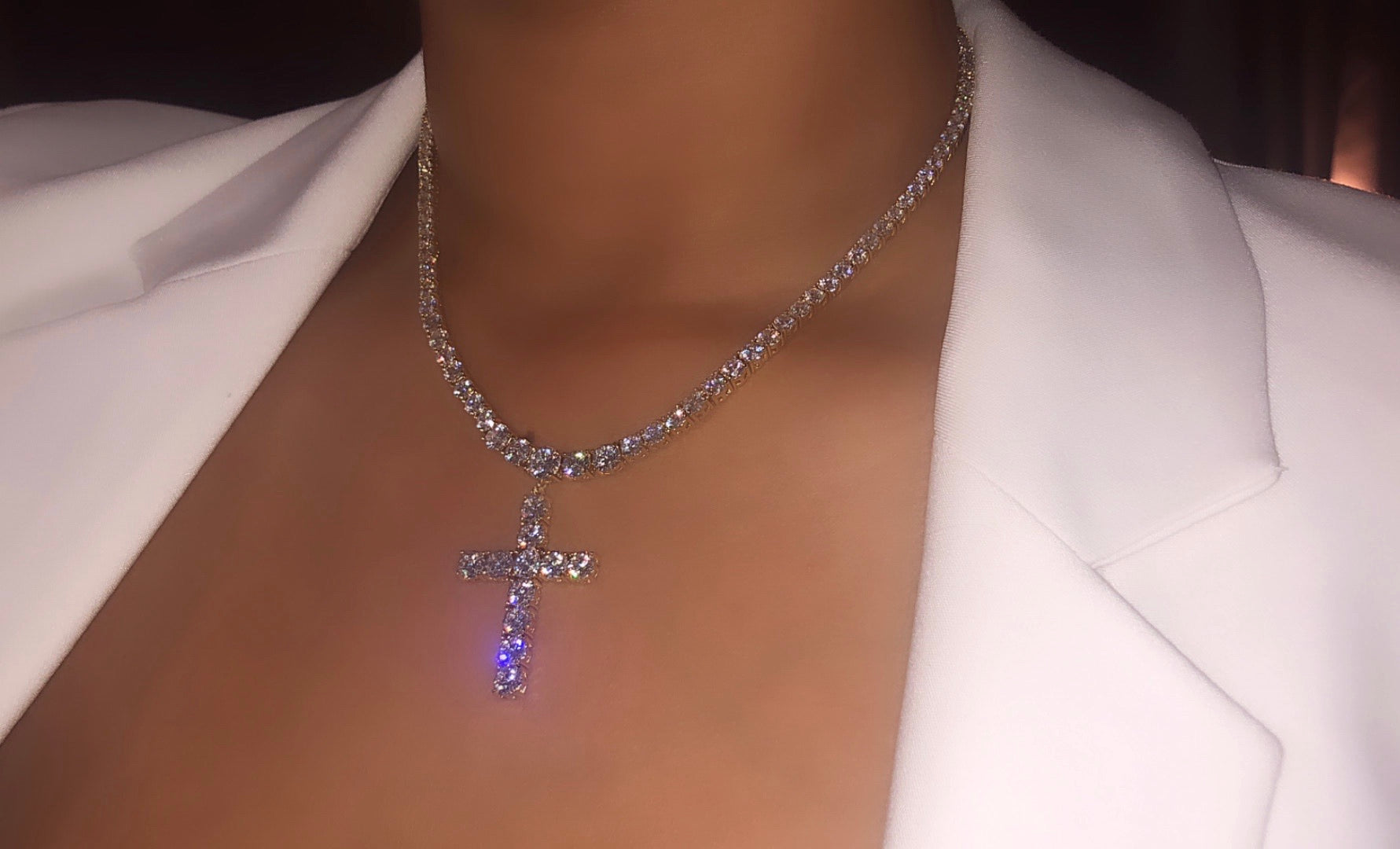 Cross Tennis Necklace – Shopbyleslie - Main Image