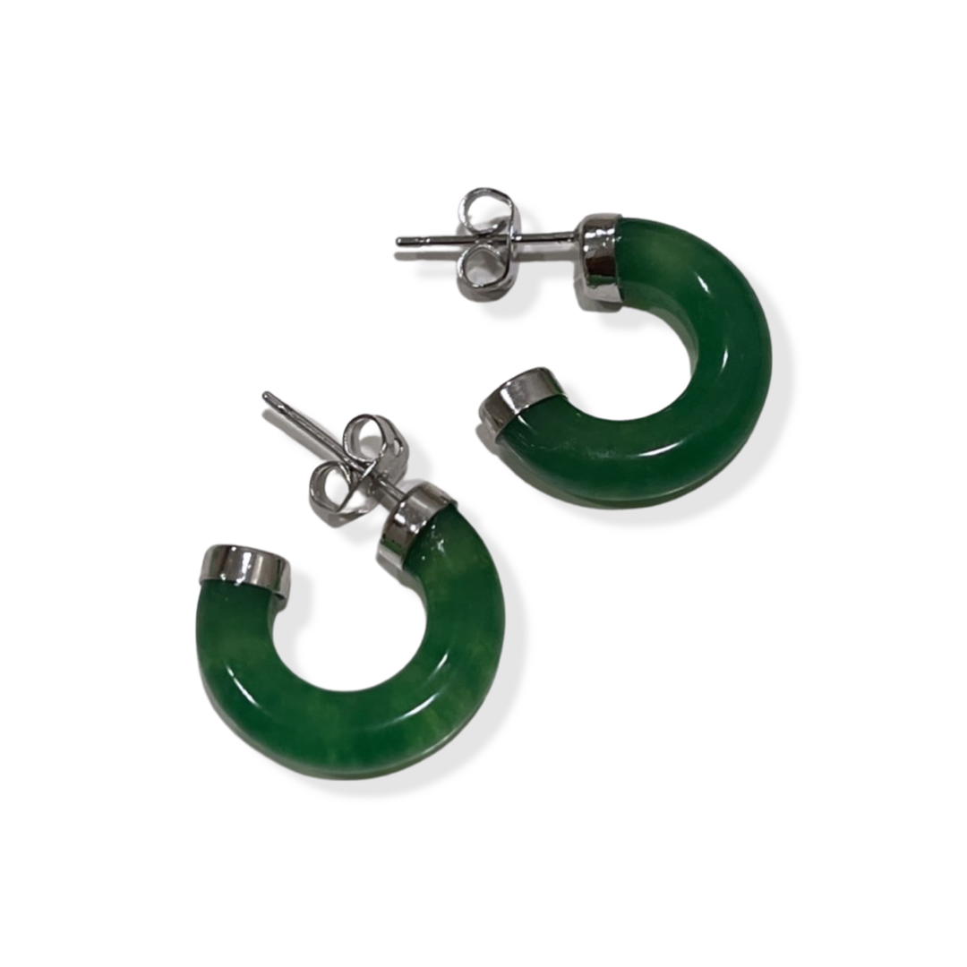 Mini Jade Hoops