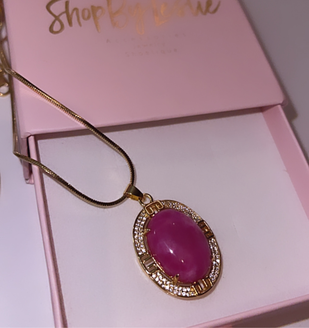 Fuchsia Circle Necklace
