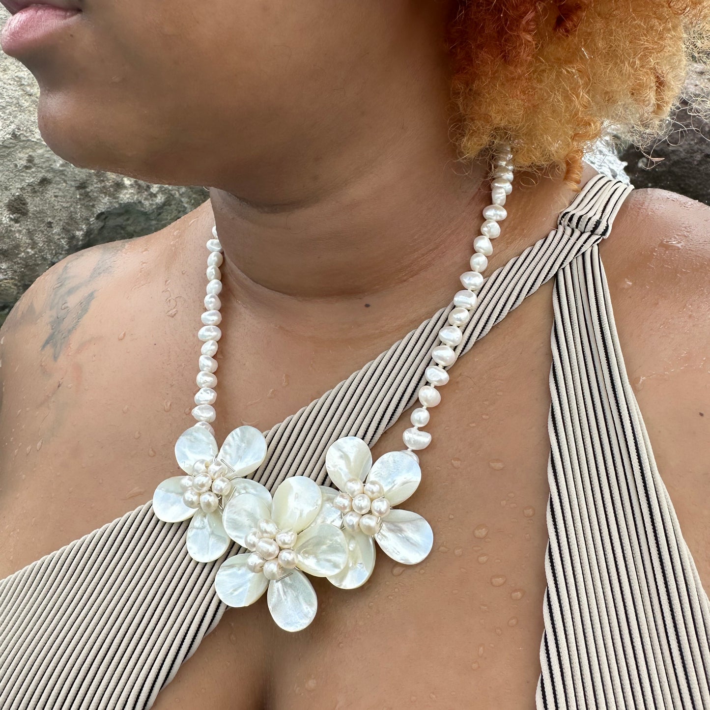 Triple Mother of Pearl Necklace