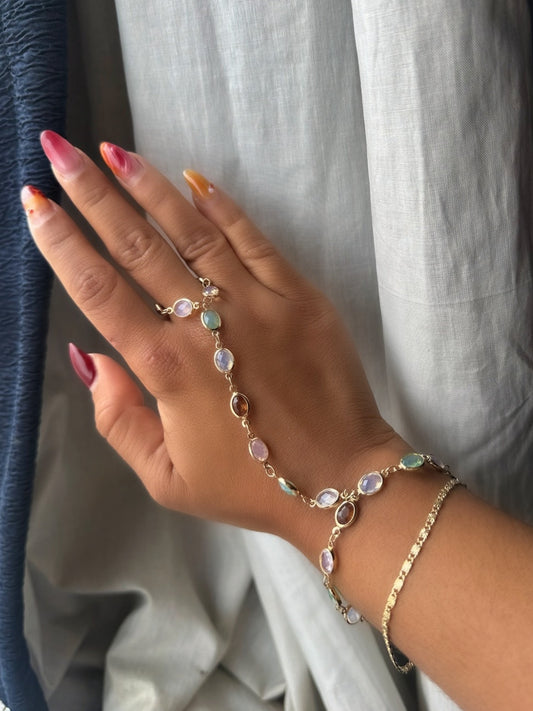 Multi Stone Hand Chain