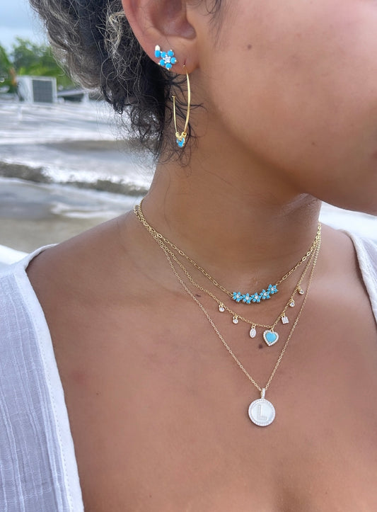 Torquiose Heart Charm Necklace