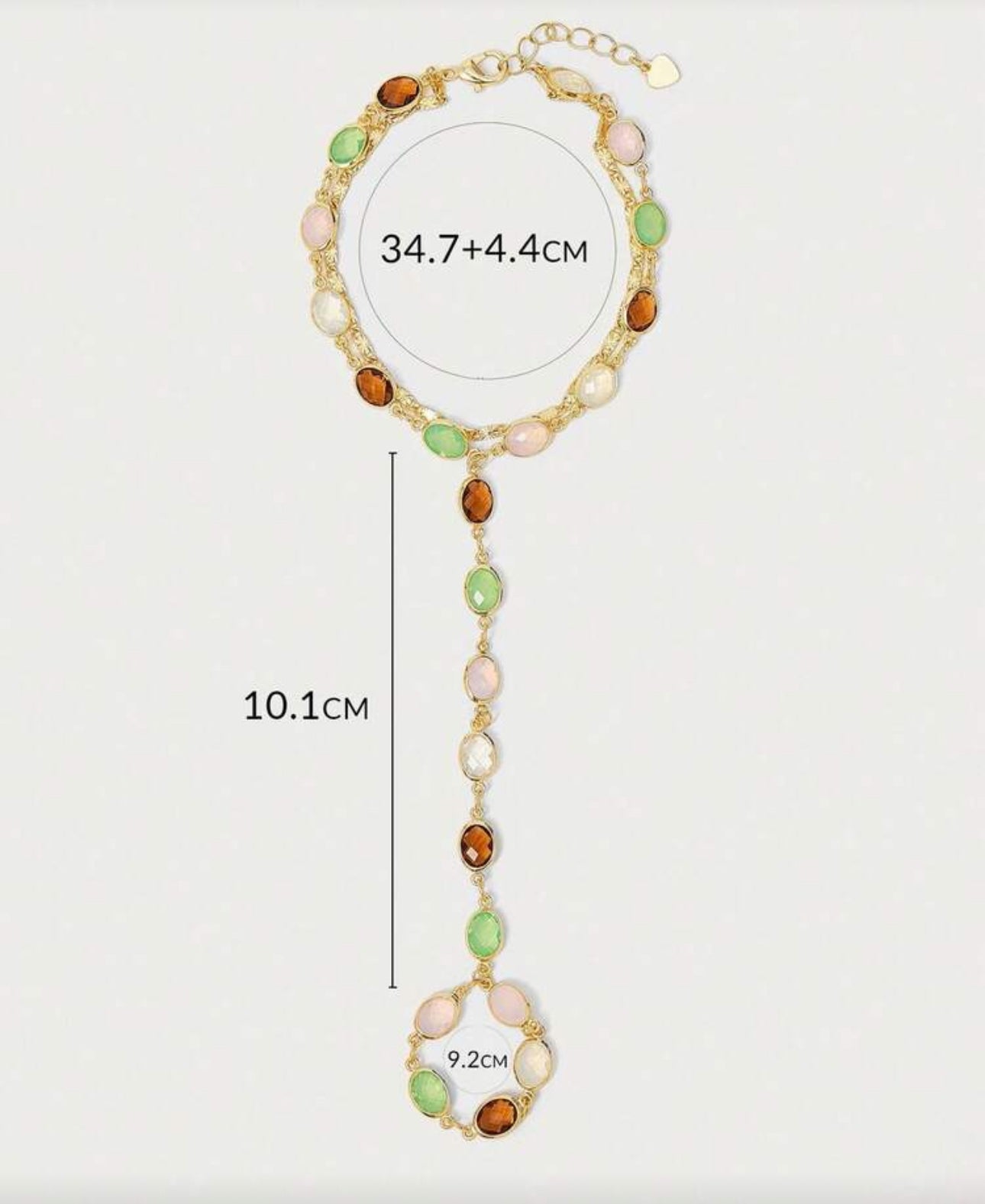 Multi Stone Hand Chain