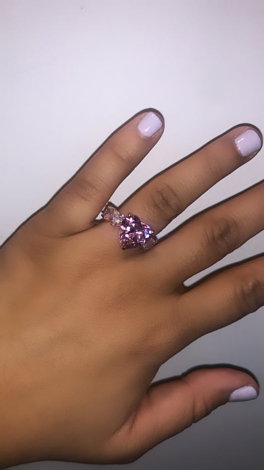Pink Double Heart Ring