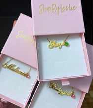 Load image into Gallery viewer, Nameplate with Birthstone
