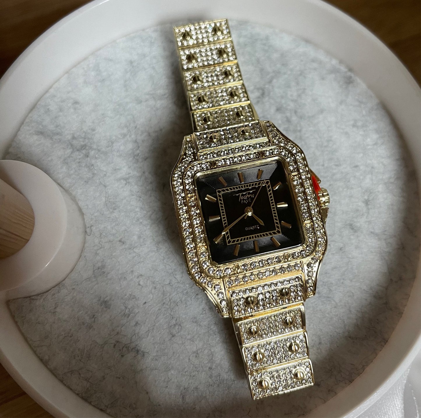 Fully Iced Out Gold Watch