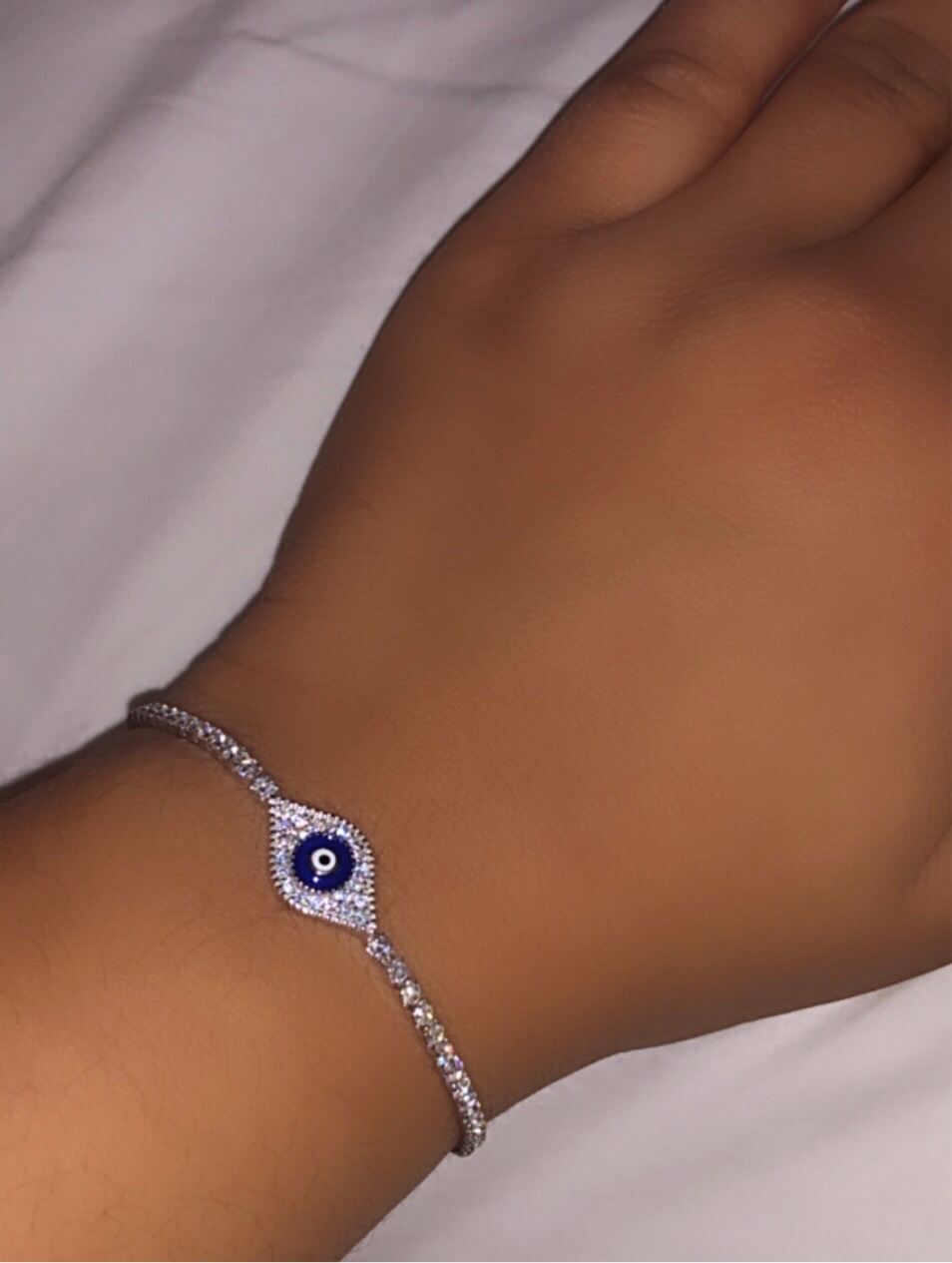 Sterling Silver Evil Eye Bracelet