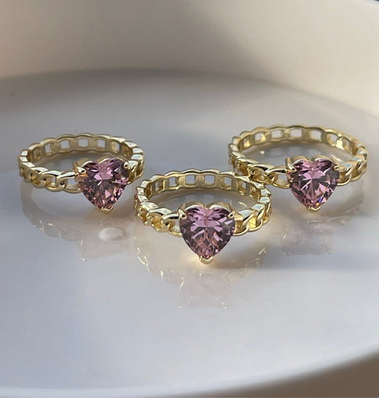 Heart Cuban Ring