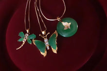 Load image into Gallery viewer, Circle Butterfly Jade Necklace
