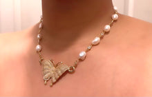Load image into Gallery viewer, Pearl Butterfly Necklace
