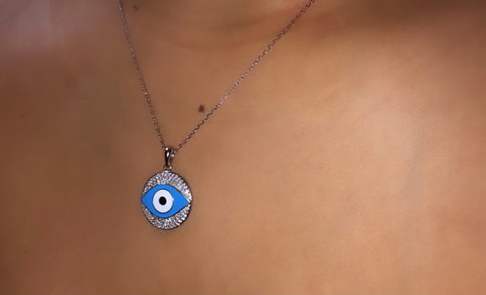 Sterling Silver Evil Eye Necklace