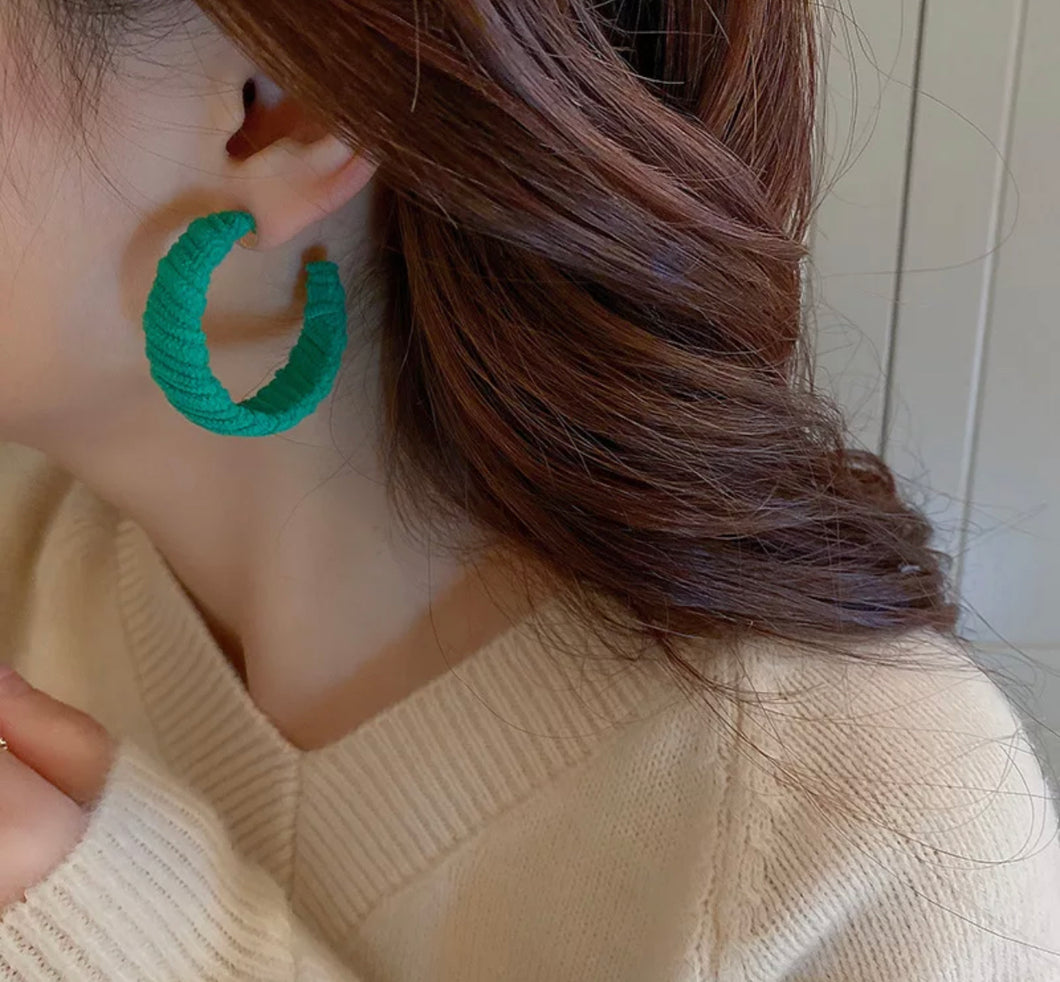 Knitted Wool Green Hoops