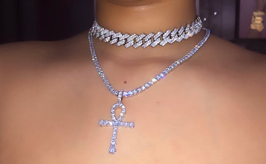 Ankh Tennis Necklace