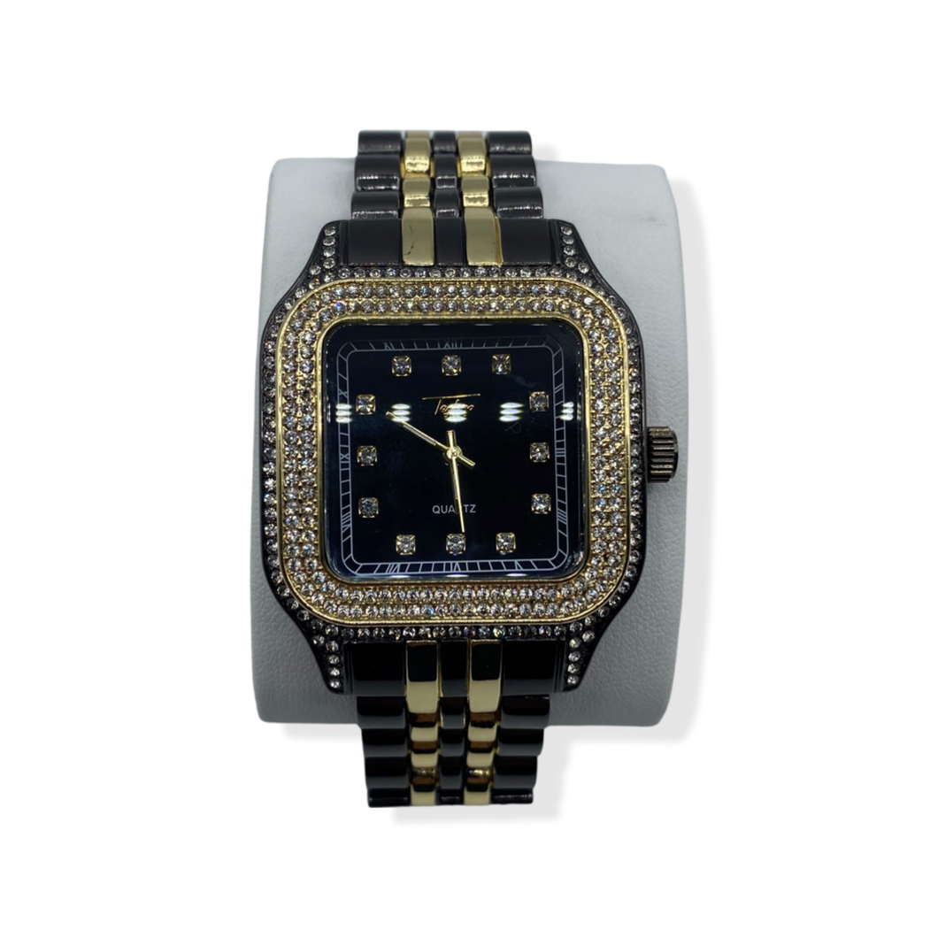 Square Black and Gold Watch